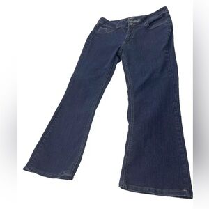 Lee Riders Womens Straight Leg Mid Rise Dark Blue Jeans, Size 16 M (37X26)